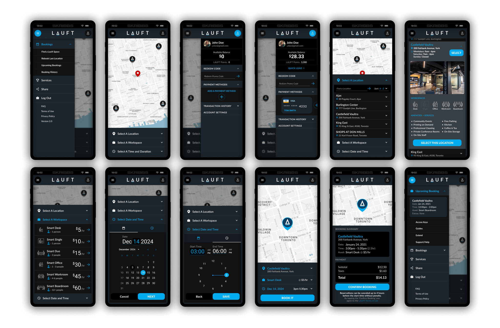 New Lauft app screens